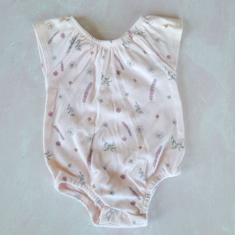 Baby girl 6 month pink wildflower bodysuit one piece ballet ballerina leotard st